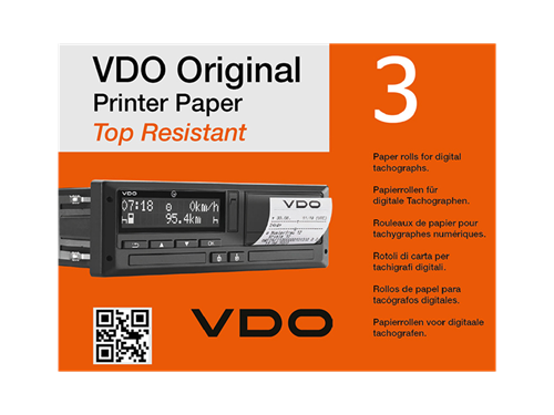 Papier  d'imprimante tachygraphe VDO d'origine – propre et durable